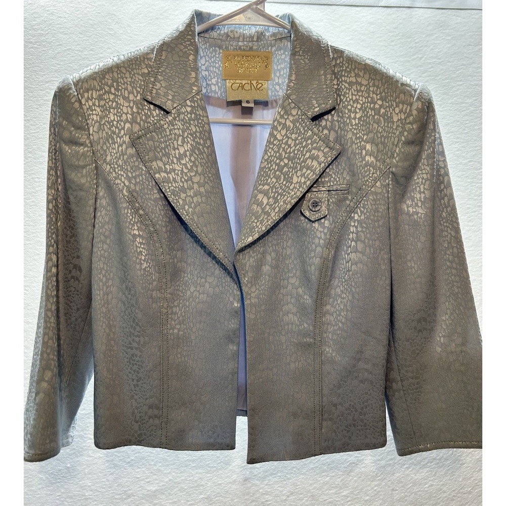 Alberto Makali Sport Cache Womens Cropped Long Sleeve Blazer Size 6 Baby Blue